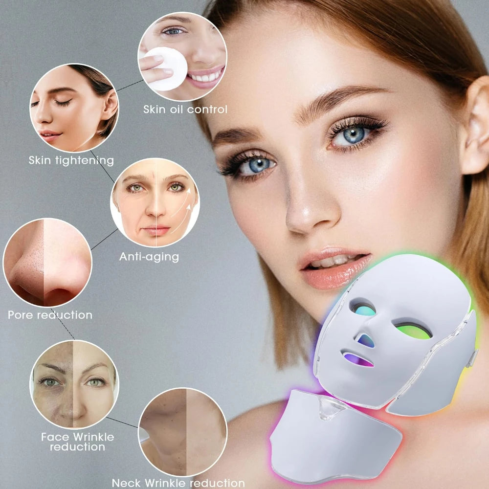 7-Color LED Light Therapy Mask – Revitalize, Brighten, and Transform Your Skin from Home!