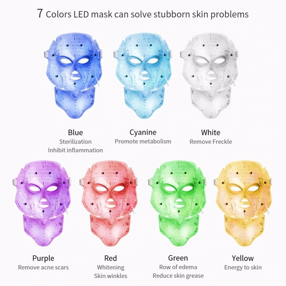 7-Color LED Light Therapy Mask – Revitalize, Brighten, and Transform Your Skin from Home!