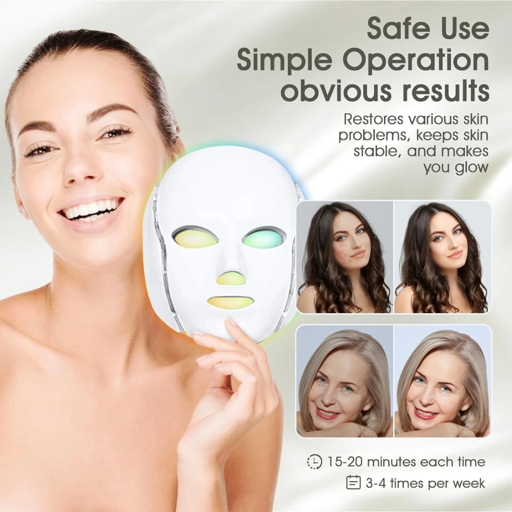 7-Color LED Light Therapy Mask – Revitalize, Brighten, and Transform Your Skin from Home!