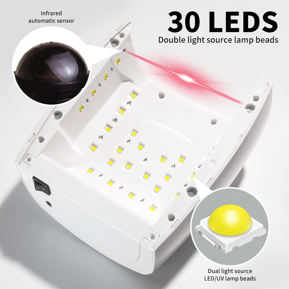 Pro UV Nail Lamp – 4-Speed Timer, 30-LED Quick-Dry Gel Curing Machine