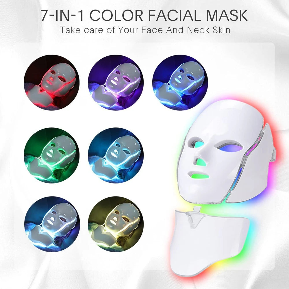 7-Color LED Light Therapy Mask – Revitalize, Brighten, and Transform Your Skin from Home!