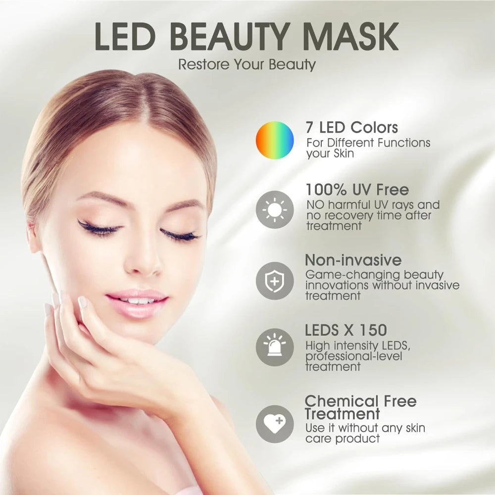 7-Color LED Light Therapy Mask – Revitalize, Brighten, and Transform Your Skin from Home!